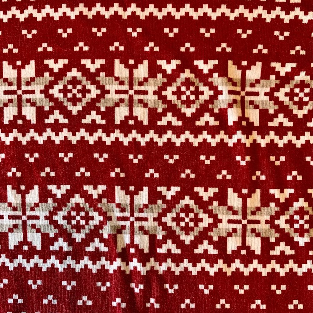 HANNA ANDERSSON Fair Isle Pajamas Kids 10 140 Red Cotton Long John Christmas Pjs - Picture 6 of 8